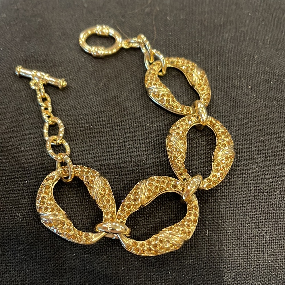 Landau gold long necklace and bracelet - Picture 2 of 5